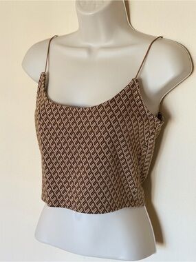 Elodie Brown Geometric Crop Top